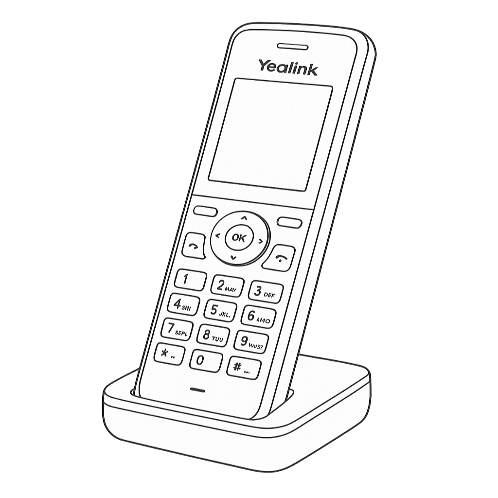 Yealink SIP-W56H line drawing cc2 Atcom A20W phone and Groundwire App